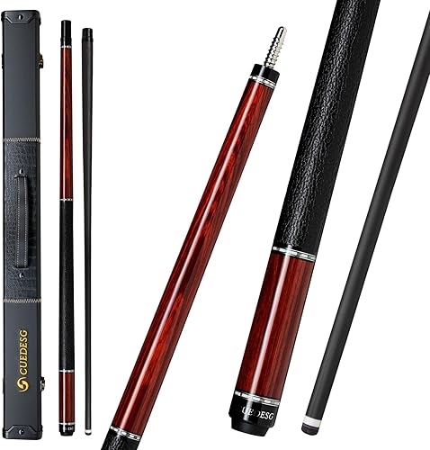 Miniatura 15 de Palo de Billar de Fibra de Carbono 10.5mm/11.8mm/12.5mm, Palo de Piscina de Baja Deflexión con Empuñadura de Madera Rara, Palo de Billar Profesional