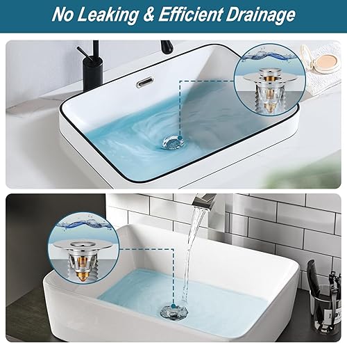 Miniatura 5 de Tapón universal para fregadero de baño, colador de drenaje desplegable mejorado, se adapta a agujeros de drenaje estándar de Estados Unidos de 1.1 a