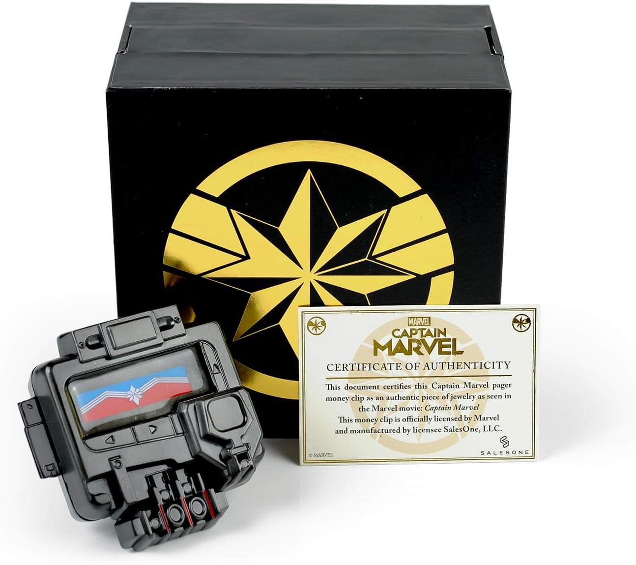 Captain Marvel Nick Fury's Pager Money Clip | Exclusive Collectible Wallet | Features Captain Marvel's Symbol | Measures 2.6 Inches
