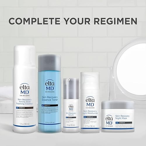 Miniatura 8 de EltaMD Máscara facial de recuperación de la piel, máscara de noche crema hidratante para cara y cuello, segura para pieles sensibles, tarro de 1.7