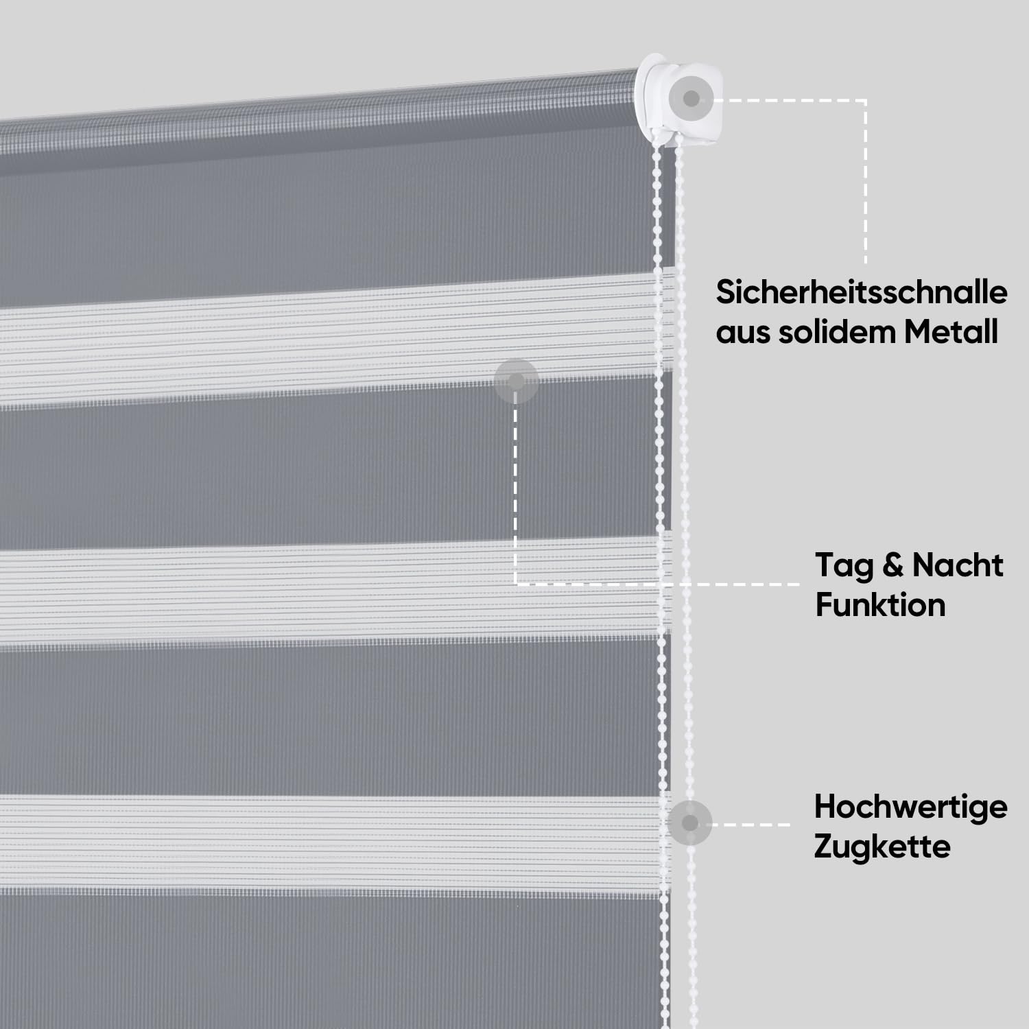 Sekey Doppelrollo Klemmfix ohne Bohren für Fenster – Bild 3