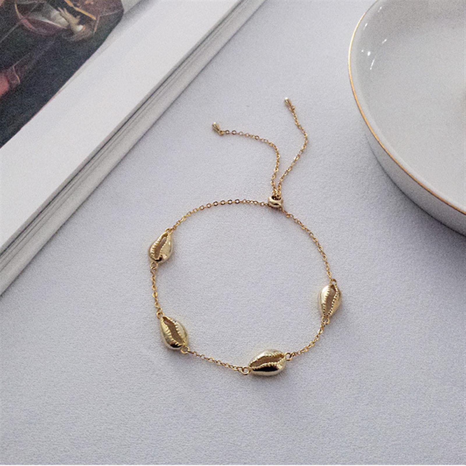 Bracciale e Braccialetto con ciondoli a Catena da Spiaggia Estiva in Argento Sterling 925 alla per Gioielli da cavigliera Punk Bohémien da Donna