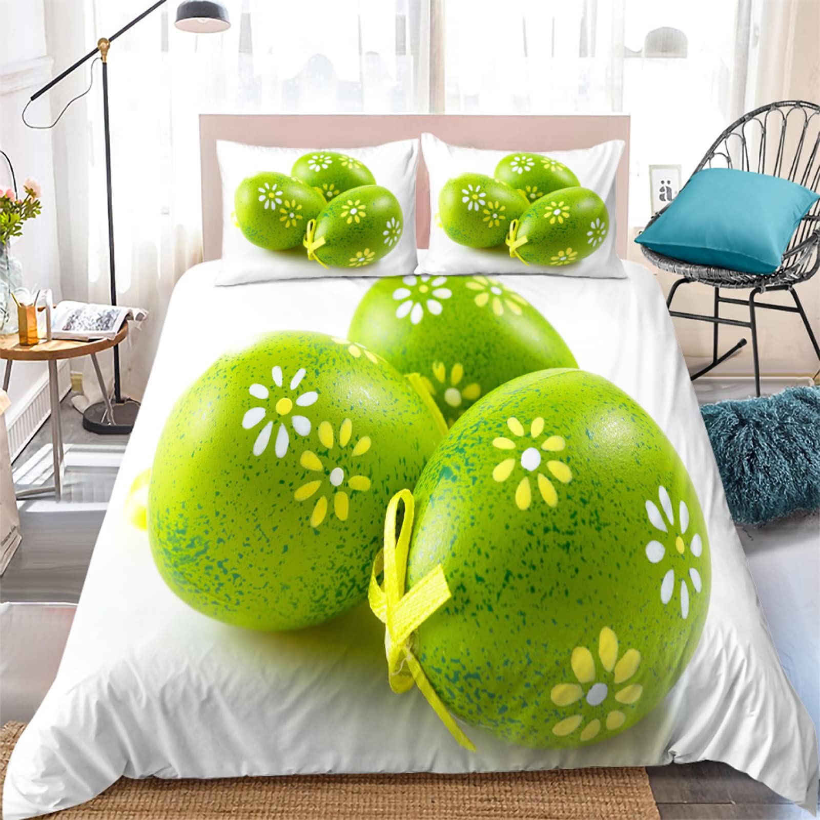 Housse de couette 220x240 Pâques avec fermeture éclair pour lit double