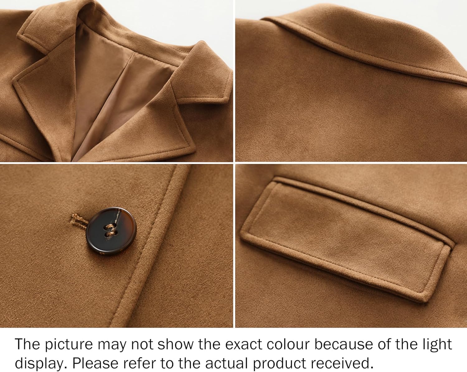 Ababalaya Women's Faux Suede Blazer Jacket 2024 Fall Fashion Outfits Casual Winter Coats - Image 2