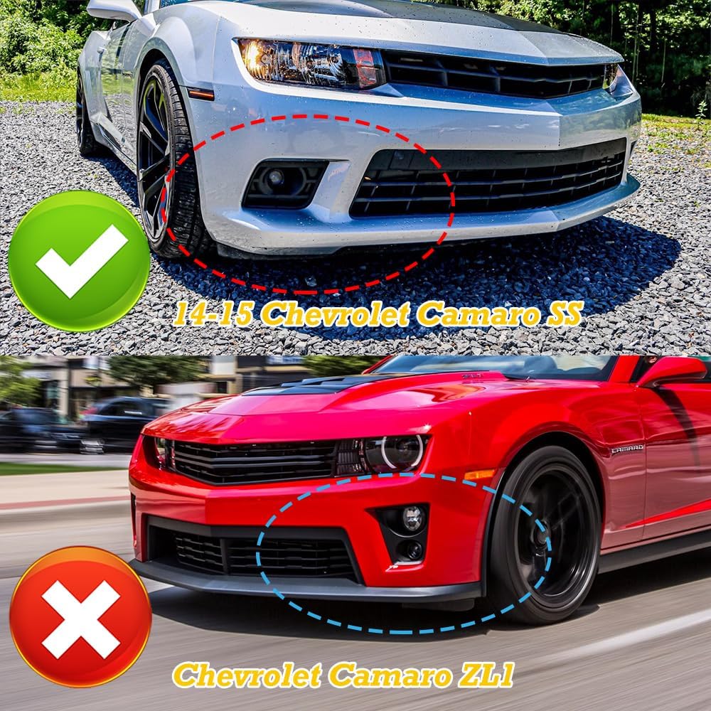 3PCS Front Bumper Lip Kit fit for compatible with 2014-2015 Chevy Camaro SS Z28 V8, STP-Style Splitter Trim Protection Spoiler, Air-Dam-Chin-Diffuser (Carbon Look)