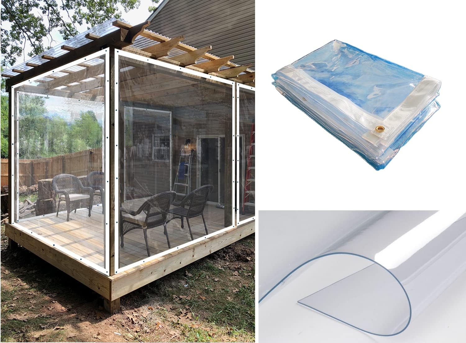 Akon Curtain Track Custom Size Clear Wind Blocker Tarps