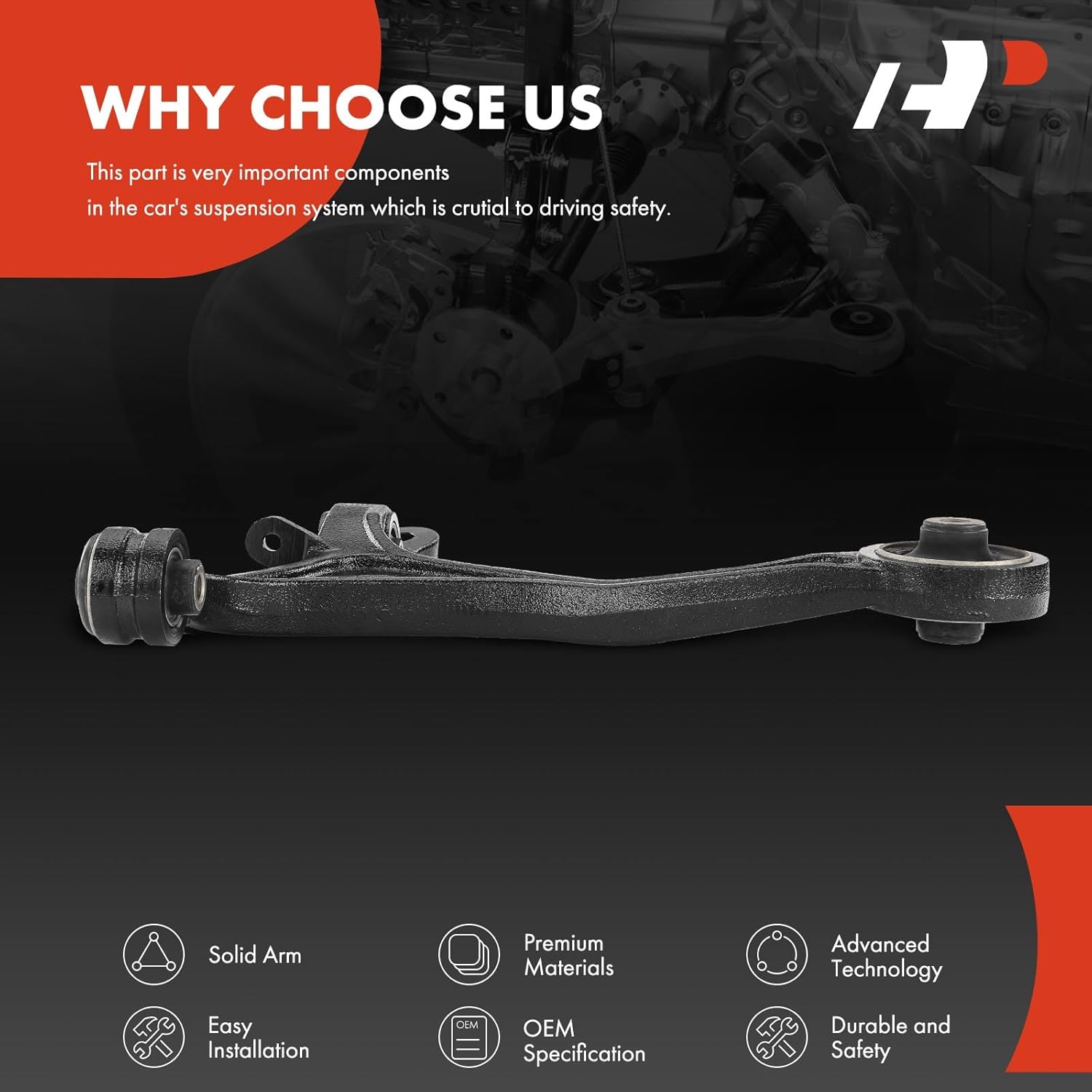 A-Premium Front Left Lower Control Arm, with Bushing, Compatible with Acura TL 2004 2005 2006