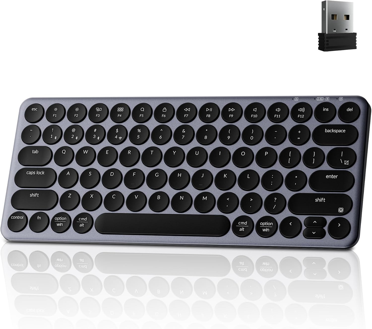 Keychron B3 Pro 75% Ultra-Slim Wireless Keyboard, 2.4GHz, Bluetooth 5.2 / Wired USB Connection, Lightweight Design, Portable Silent White Bluetooth Keyboard for Mac Windows Linux Tablet Phone