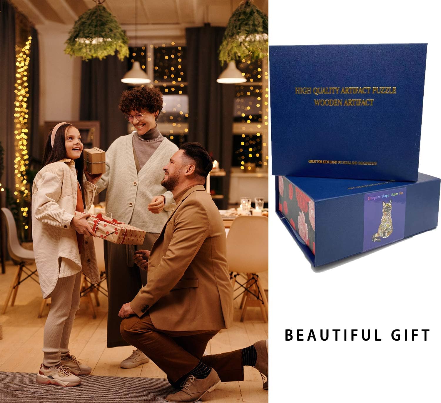 Unique Wooden Jigsaw Puzzles for Adults - Cat Wooden Jigsaw Puzzles,Magic Wooden Jigsaw Puzzles Gifts for Adults and Kids(8.3x6.3in,105 Pieces): Toys & Games