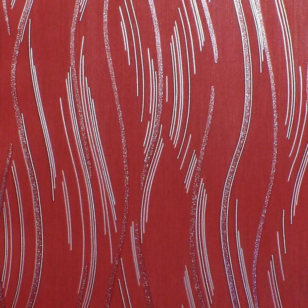 World of WallpaperLove Your Walls Shimmer Wave Red J74610 - metallic silver and silver glitter