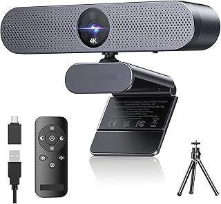 Web Camera, Webcam 4K Webcam Auto Focus USB Web Camera with Mics Remote Control HD Webcamera for Conferencing, Live Streaming, Recording Computer Camera for Calls/Conference,Laptop/Deskto