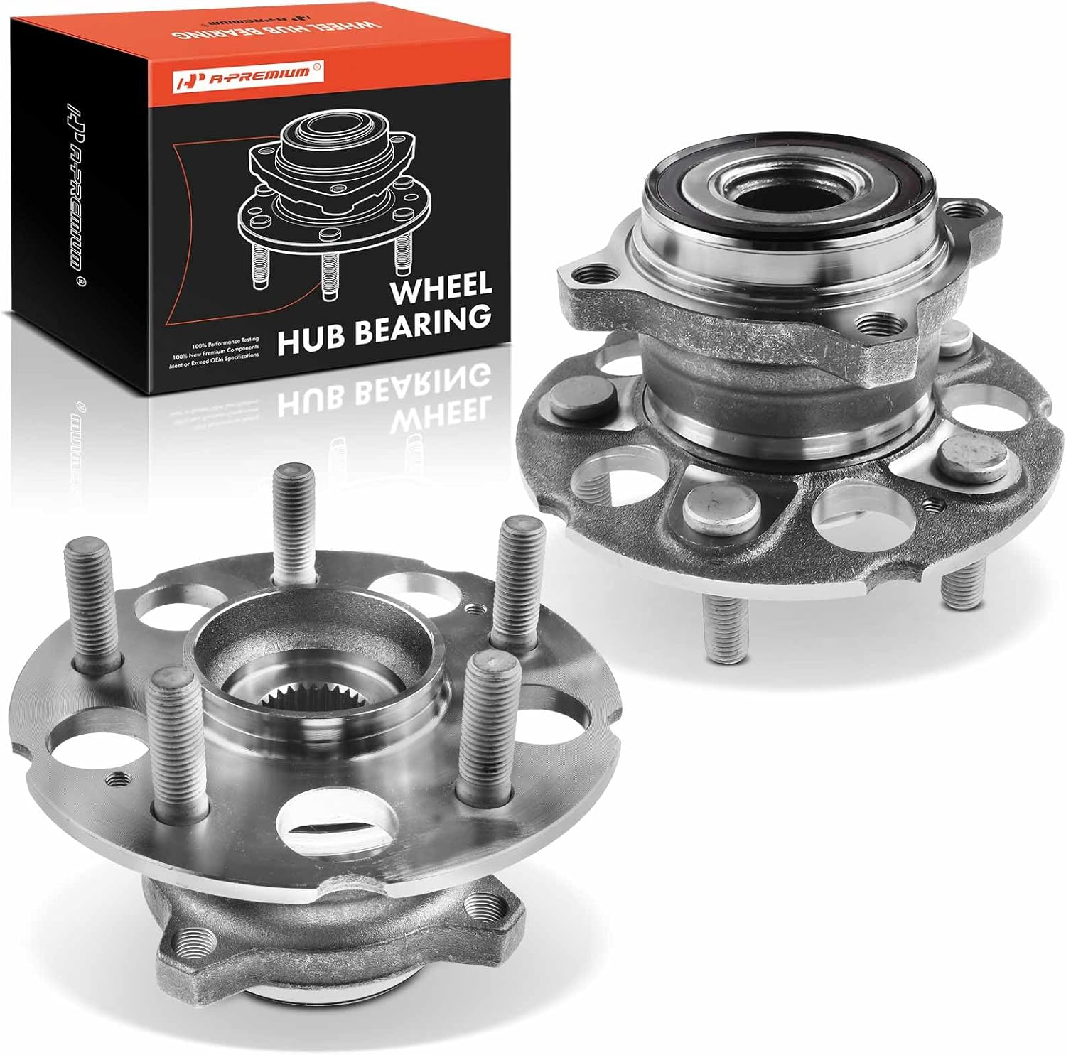 A-Premium 2 x Rear Wheel Bearing and Hub Assembly with 5-Lug Compatible with Acura TLX 2015-2020, AWD Only
