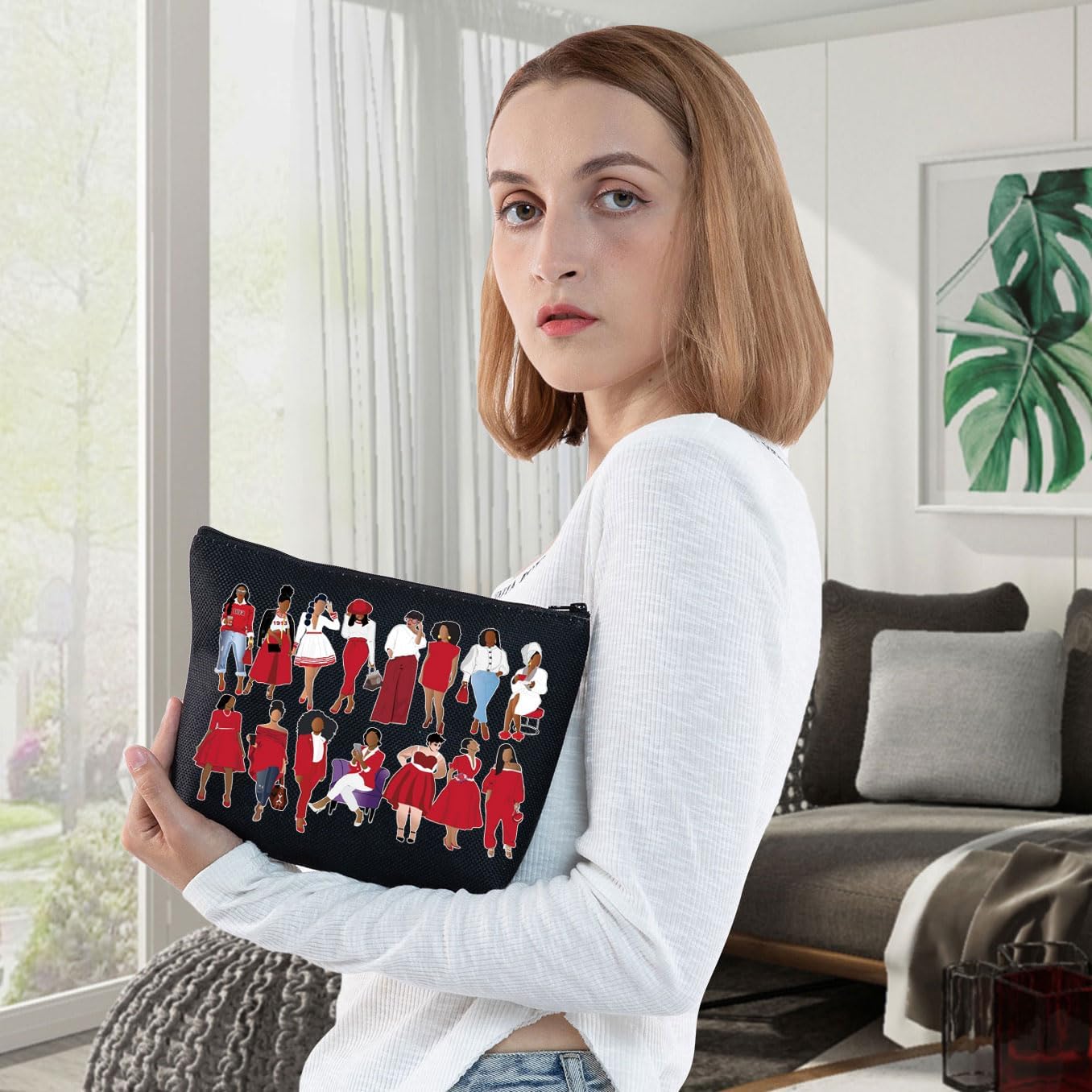 WZMPA Sorority Paraphernalia Sorority Sisters Gift Sorority Makeup Zipper Pouch Bag Sorority Greek Merchandise (Sorority Red -BL) - Image 4