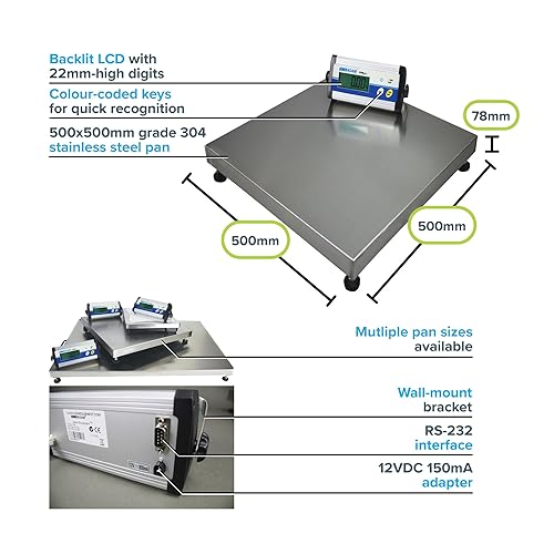 Miniatura 6 de Adam Equipment CPWplus - Báscula de suelo 75M, capacidad de 165 lb75 kg, legibilidad de 0.05 libras