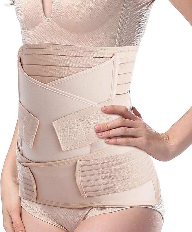 Postpartum Belly Band, 3-Piece Postpartum Girdle C Section Belly Band Support Recovery Belt Abdominal Binder