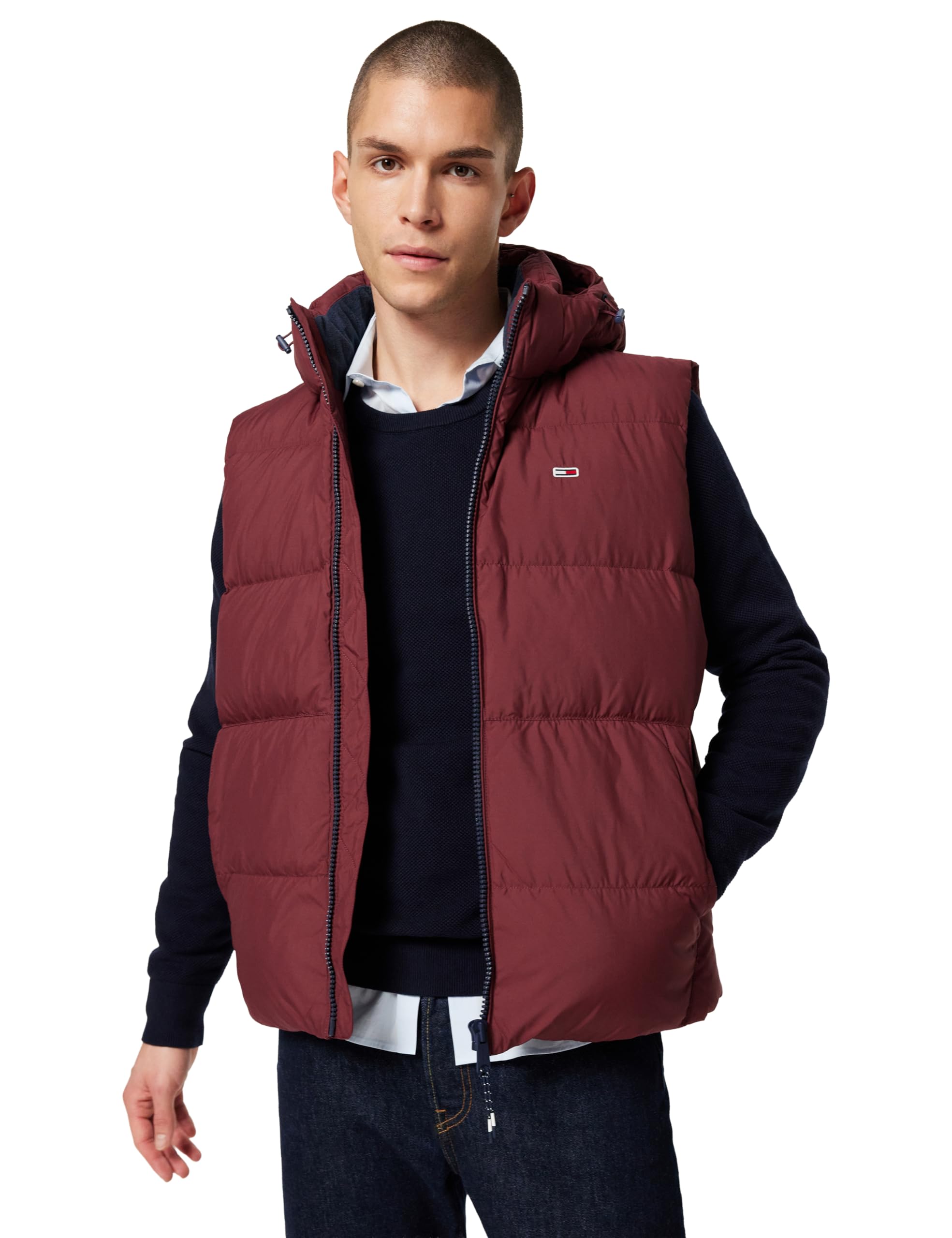 Tommy Jeans Herren Weste Essential Down Vest mit Kapuze