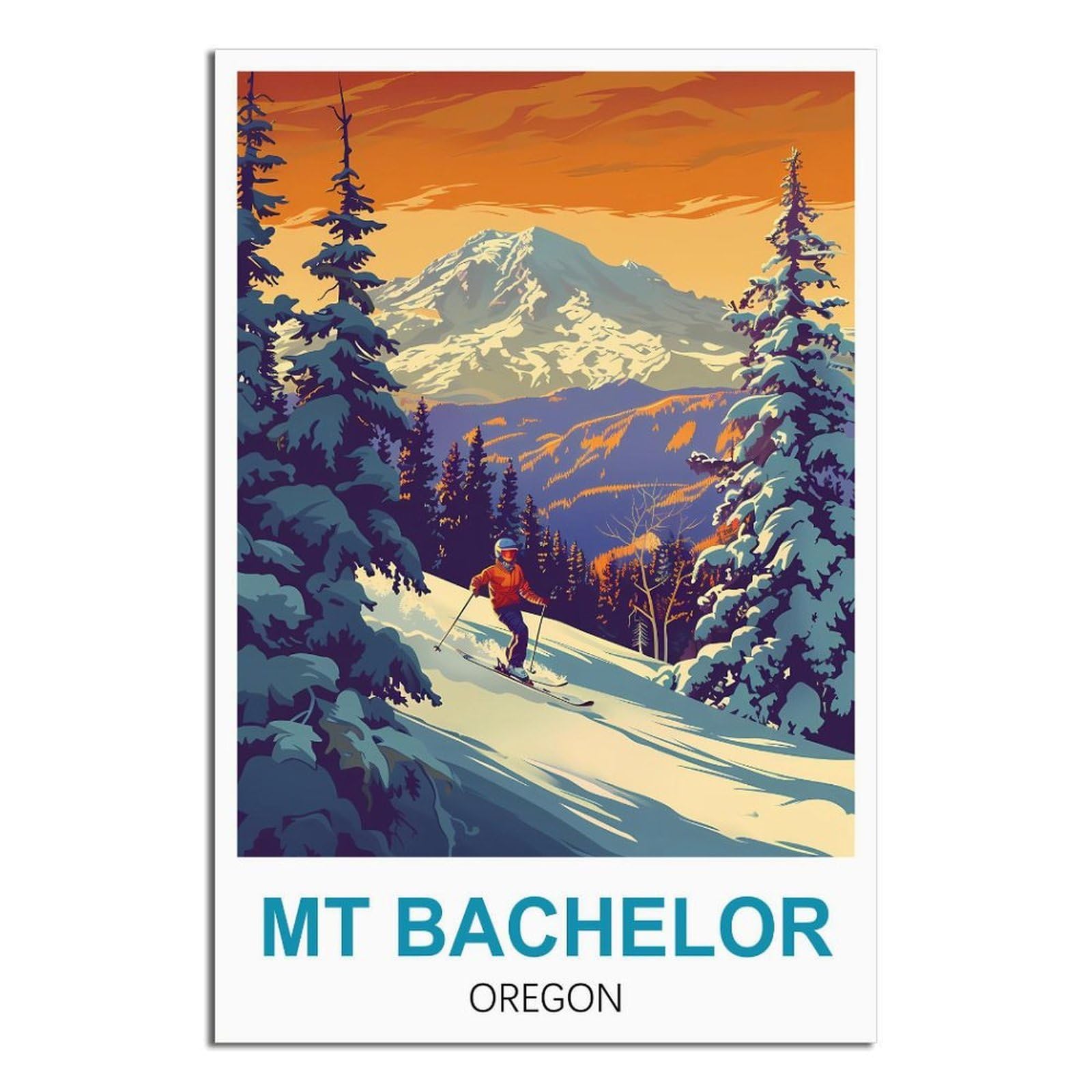 EZMLFA 5D Diamond Art Kits for Beginner,Mt Bachelor Oregon Ski,Beginners,DIY Full Round Drill Diamond Dot Gem Art Kits for Adults,Crafts for Decor 30x40cm