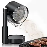 Portable Range Hood, Kitchen Exhaust Fan with 3 Speed, Detachable Aluminum Filte, Desktop Smoke Extractor with Telescoping Height, Powerful Smoke Removal, Low Noise, Oil Cup for Indoor BBQ/Hot Pot/Rv