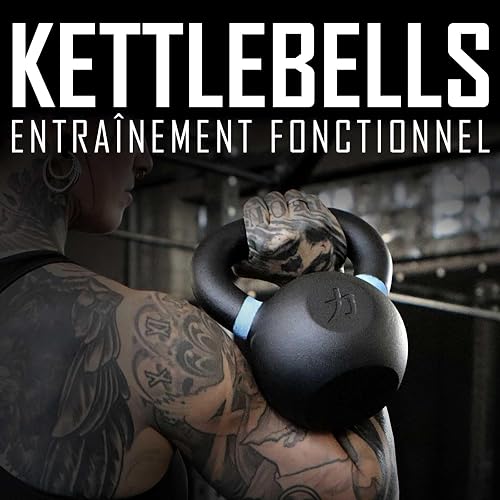 Strength Shop Kettlebell en fonte avec poignée ergonomique (4kg-64kg), résistante & durable, kettlebells avec marquage coloré & revêtement en poudre noire, idéale pour l'entraînement complet - 8
