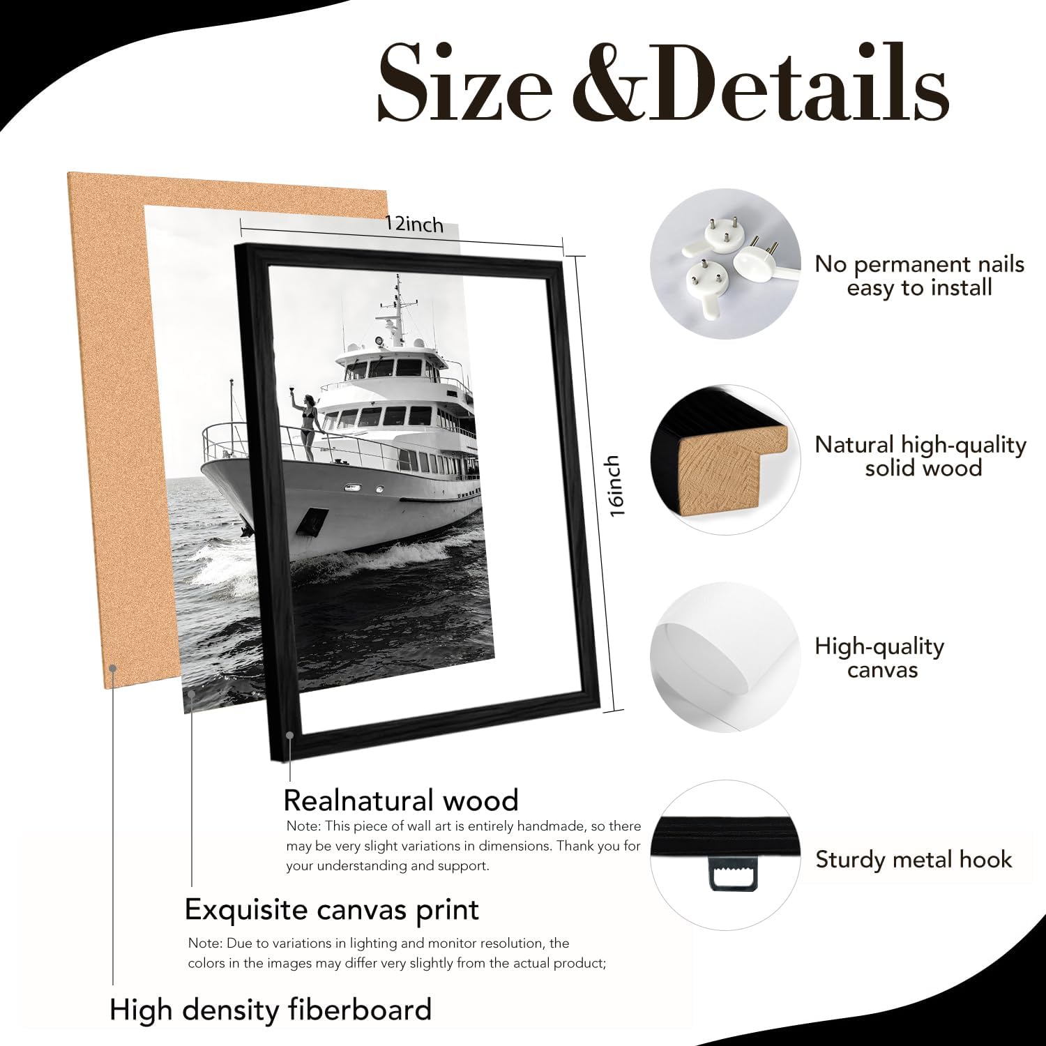 TUUVCEQC 3Pcs Black Framed Black White Photography Wall Art 12×16 Inches image 5