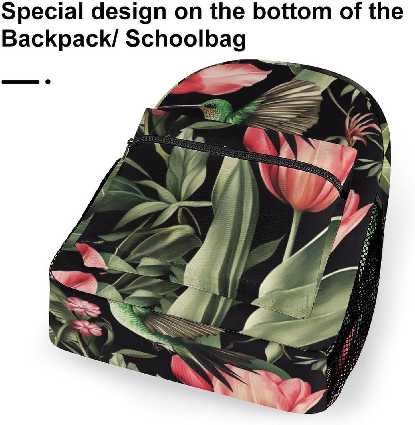 Cute Hummingbird Flowers Laptop Backpack Lightweight Travel Daypack Shoulder Bag for Men Women