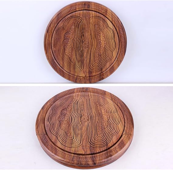 Handmade Wood Carving Fruit Plate Wooden Collapsible Fruit Basket Unique Foldable Walnut Basket for Fruit, Bread and Nuts 11 A3