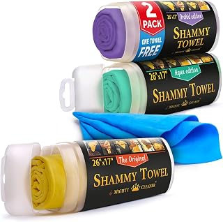 Mighty Cleaner Premium Microfiber Towel, 4 Pack Bundle - 26’’x17’’, Super Absorbent Reusable Shammy Cloth for Car - Scratch-Free