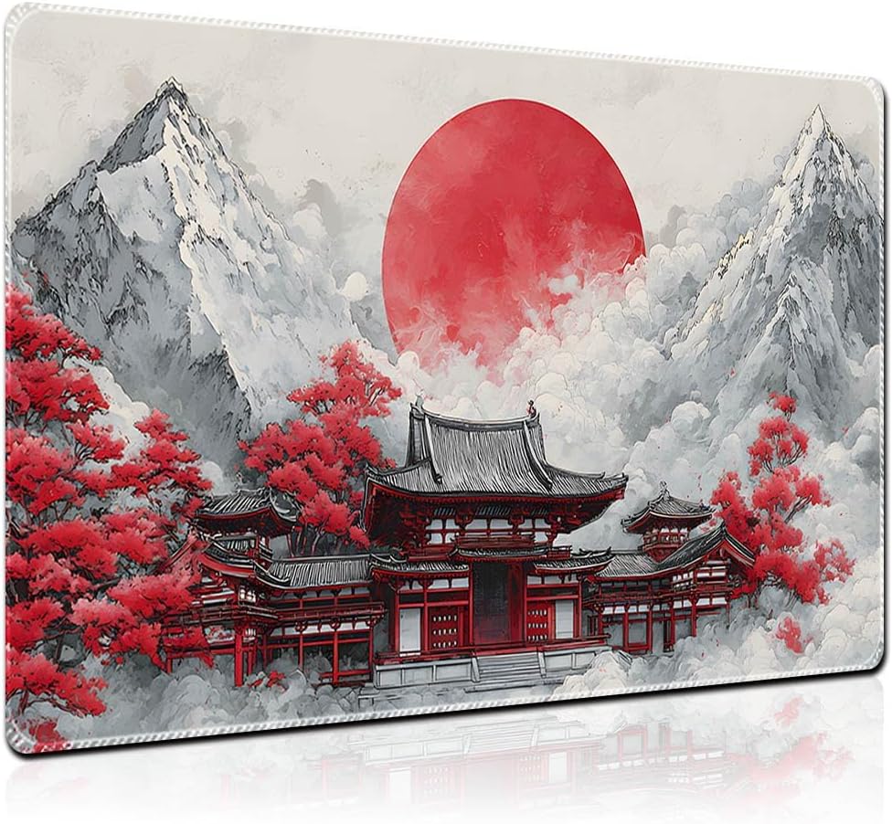 MTG Playmat 24"x14" – Game Zone & Artwork Versions – TCG Mat with Rubber Base & Stitched Edges – Includes Free Storage Bag – CHUNBAI (Riftsun,No Game Zones)