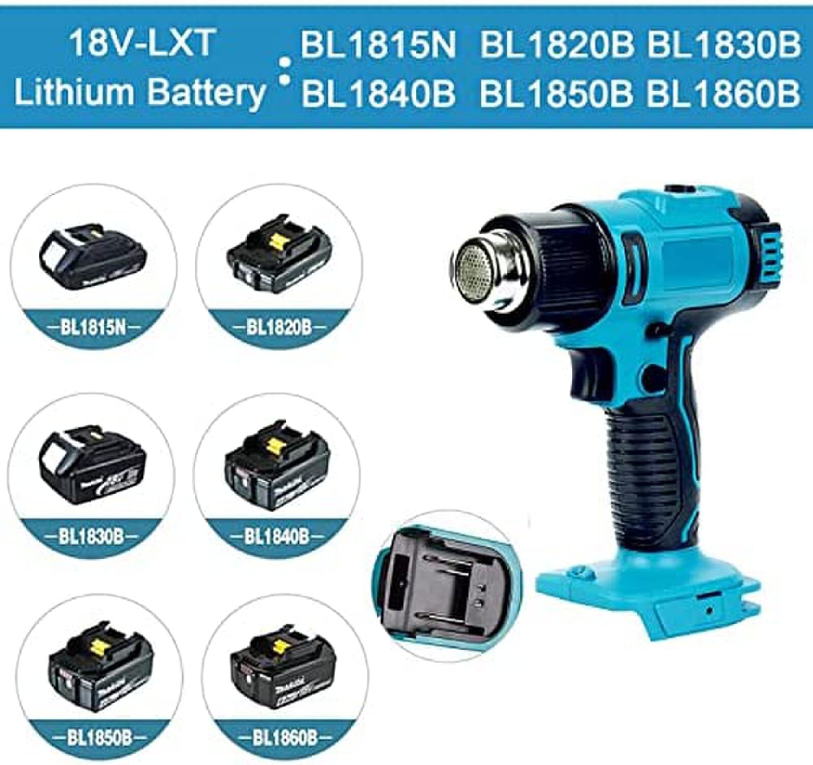 Wireless Heat Gun 18v Lithium Ion Battery Powered Air Gun Rechargeable Heat Gun for Paint Stripping Crafts Retractable — view 2