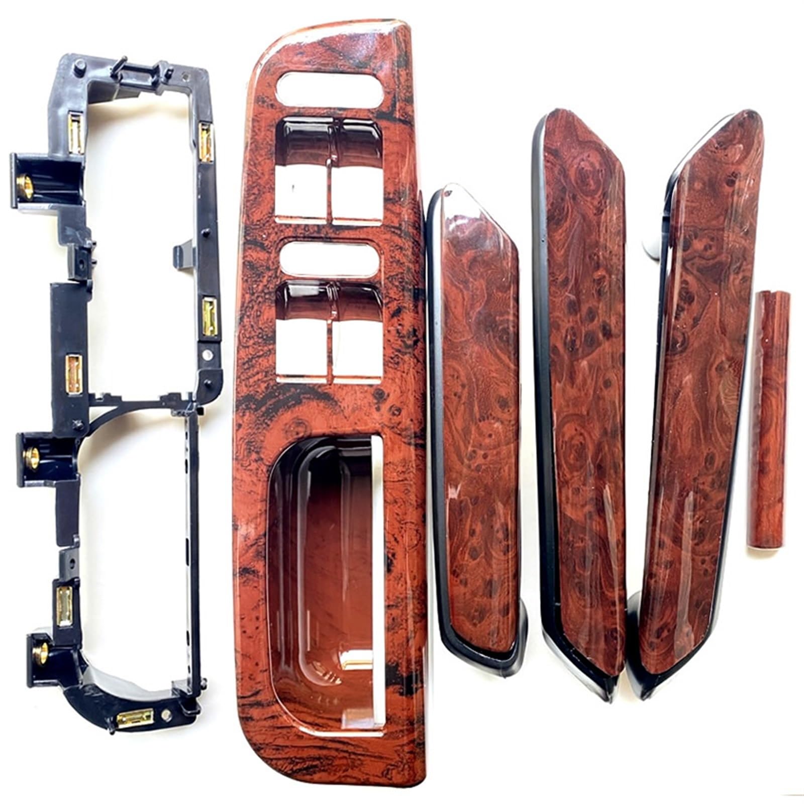 Gtdtixc 4Door 6Pcs Car Door Inner Handle For Vw For Passat B5 98-05 3B186717e 3B4867179b 3B0867180a 3B4867180b 3B4867372 Mahogany Door Handle Switch Base(4Door 6Pcs)