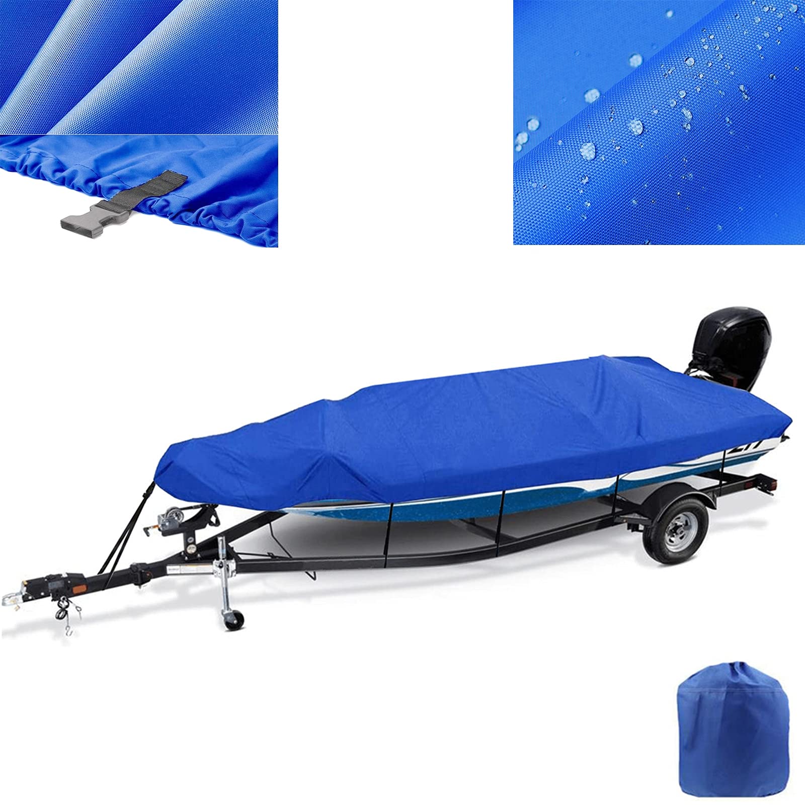 Telo Copri Gommone Telo Copribarca Impermeabile Telo Copribarca Lunghezza 488 564cm Larghezza 238cm Scafo A V Telo Protettivo Per Barca 600d Oxford Anti Uv Con Borsa Barca A Motore Da Traino Yacht - 3