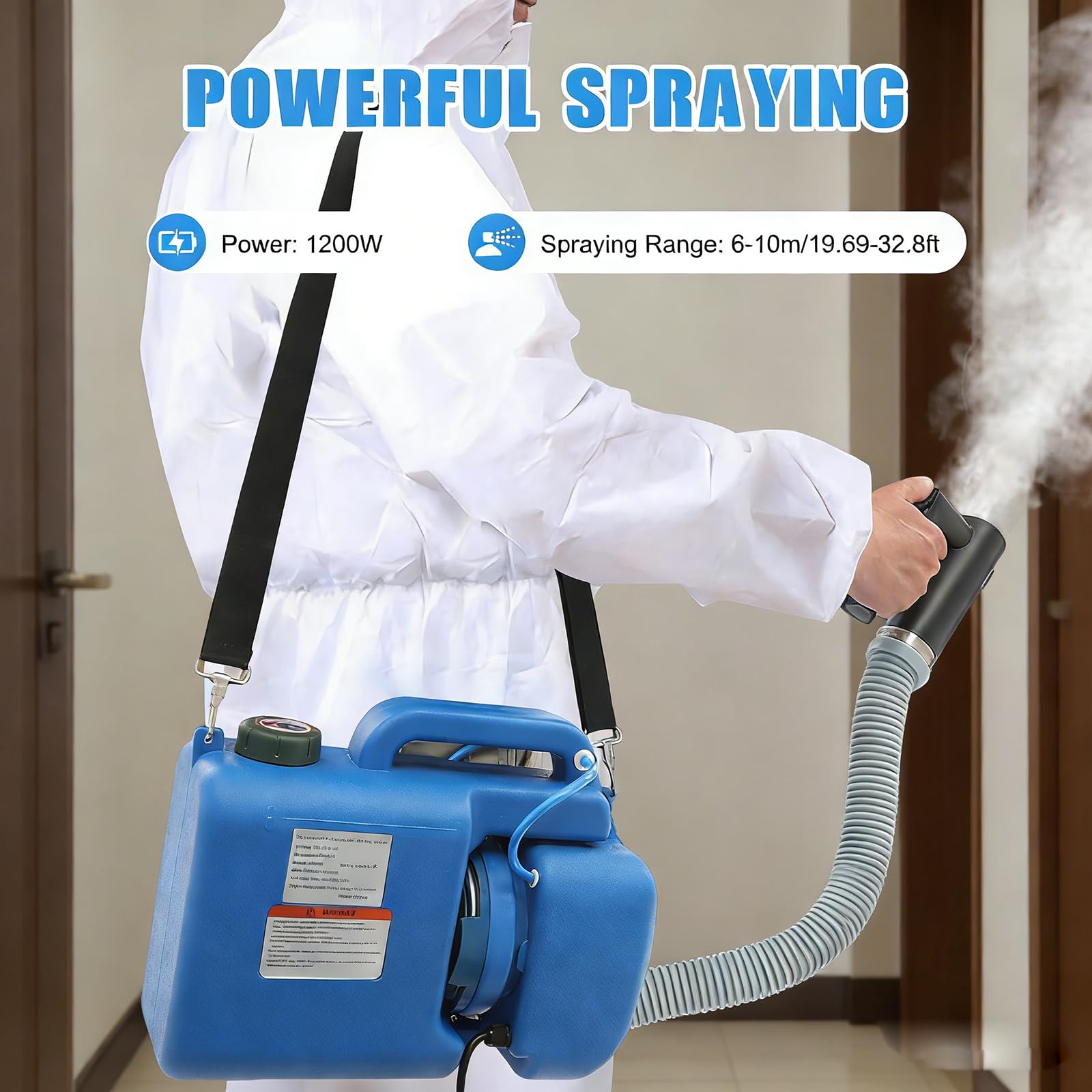 Nebulizzatore elettrico ULV da 8 litri (2 galloni) con atomizzatore a zaino, distanza di spruzzatura dell'atomizzatore a nebbia da 32,8 piedi, macchina nebulizzatore per giardino domestico, cortile, h
