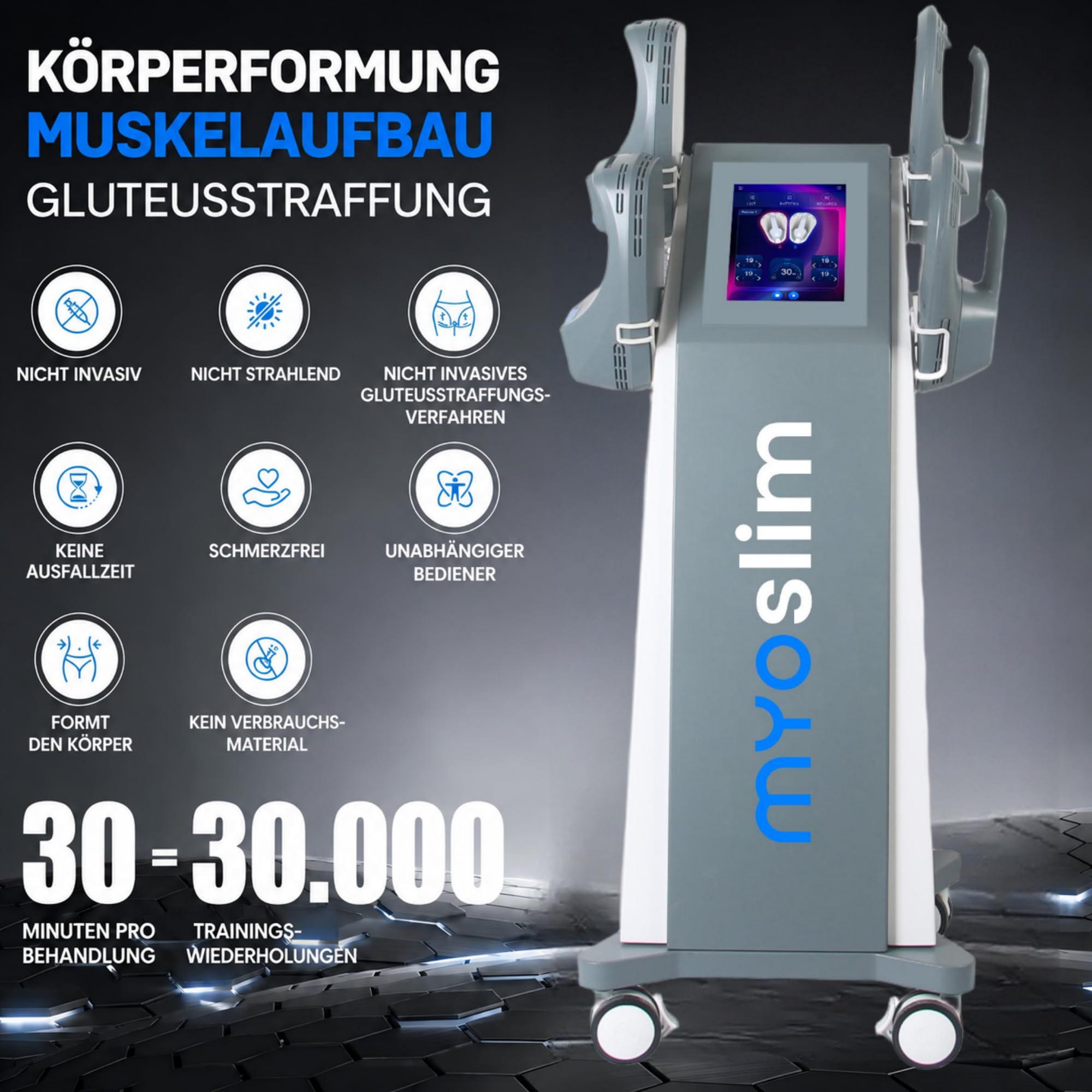 Generisch TAIXL EMSC Body Sculpting Machine – Hochintensives Magnetfeldgerät zur Fettverbrennung, Muskelaufbau & Hautstraffung mit Touchscreen für Heim- und Profi-Nutzung