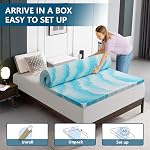 SakuraHome 2 Inch Memory Foam Mattress Topper, Soft Gel Infused Mattress Pad, Bed Topper, CertiPUR-US Certified, Queen Size
