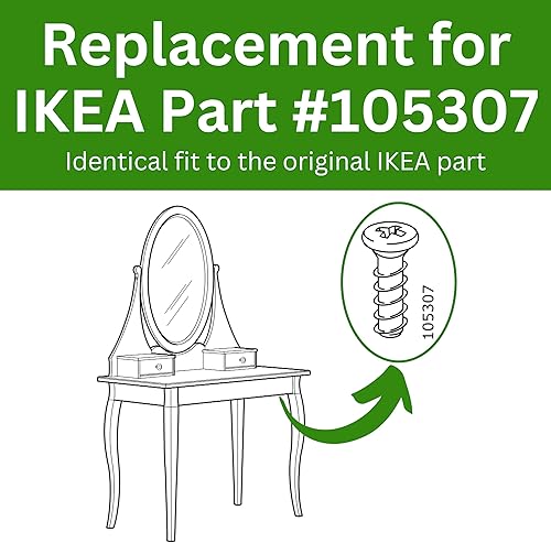 Miniatura 2 de Spare Hardware Parts Marco de cama y tornillo de escritorio (IKEA Parte #105307) (paquete de 8)