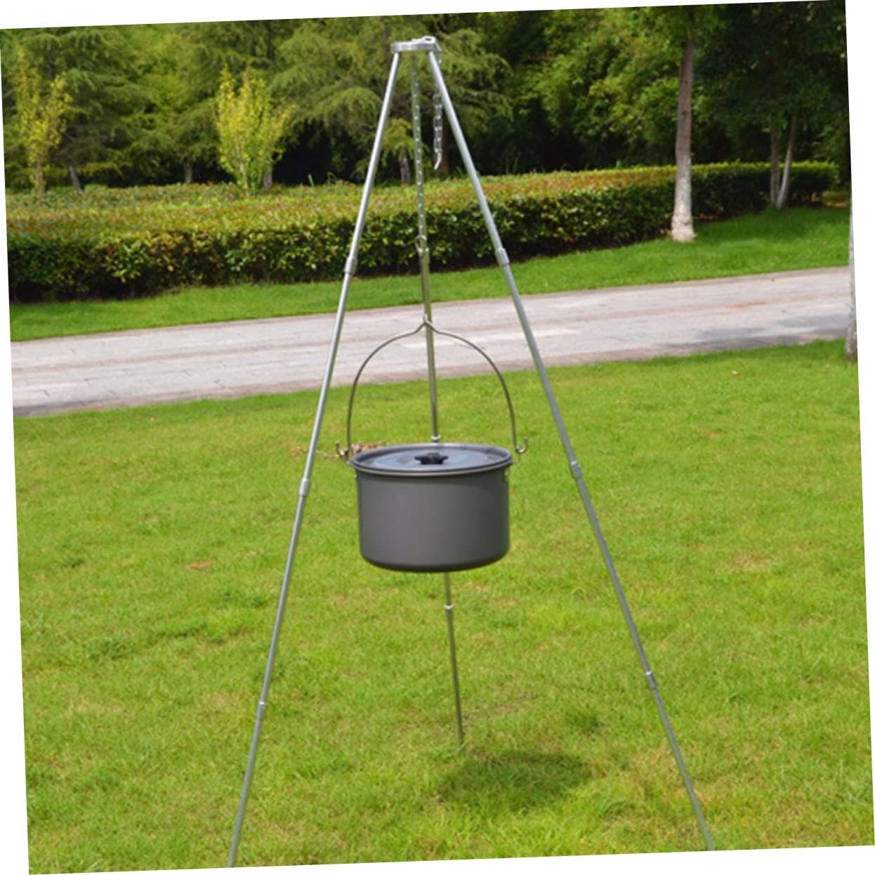 Camping Pot Capacity Outdoor Cookware for Hiking Picnics Campfire Cooking Lightweight Hanging Pot for People Tripod Not Included