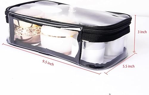 Miniatura 3 de Bolsa de cosméticos de viaje de vinilo transparente portátil con cremallera, kits de maquillaje de PVC transparente, bolsa de utilidad, bolsa de
