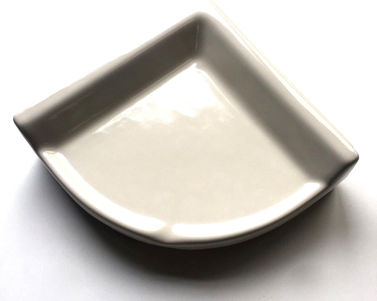 Corner Shower Shelf Almond Ceramic Thinset Mount 8-3/4 x 2-5/8 (THINSET OR Adhesive Mount, NO Need for Hardware)