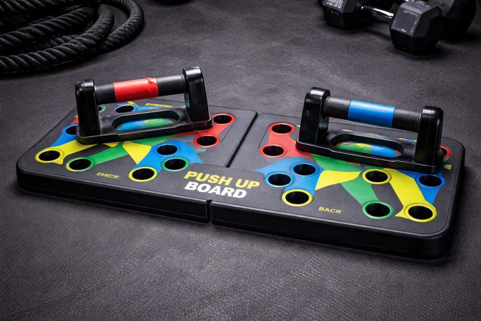 Push Up Board with Color-Coded Handles, Foldable Design | 4 Muscle Targets, 12 Hand Positions, Detachable Handles, Foldable Design, Home Gym Training-image-36