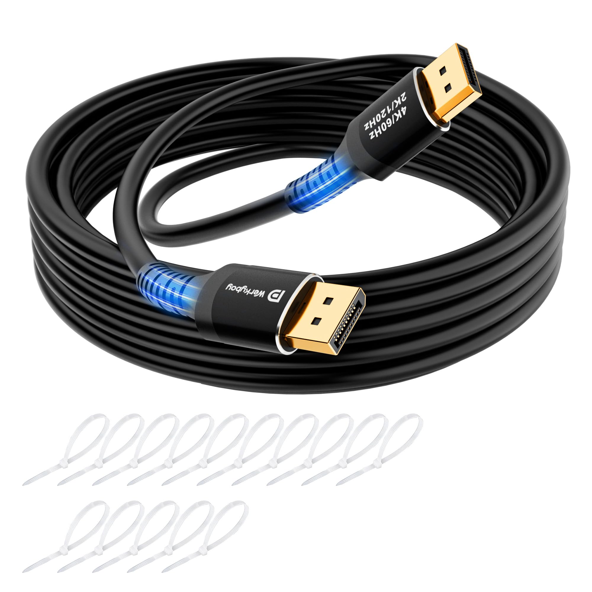 Câble DisplayPort 15 m 4K@60Hz VESA DP 1.2 mâle-mâle noir pour PC moniteur TV