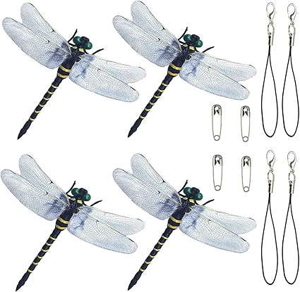 Amazon Co Jp Guug おにやんま 虫除け 22年モデル 6cm 12cm級 正規品 本物とほぼ同じサイズ トンボ 蜻蛉 虫よけ 虫対策 安全ピン付き お釣り 山登り キャップ 虫除け器具 虫よけ模型 昆虫 動物 玄関 室内装飾な リアルフィギュア 6cm 4匹セット ホビー