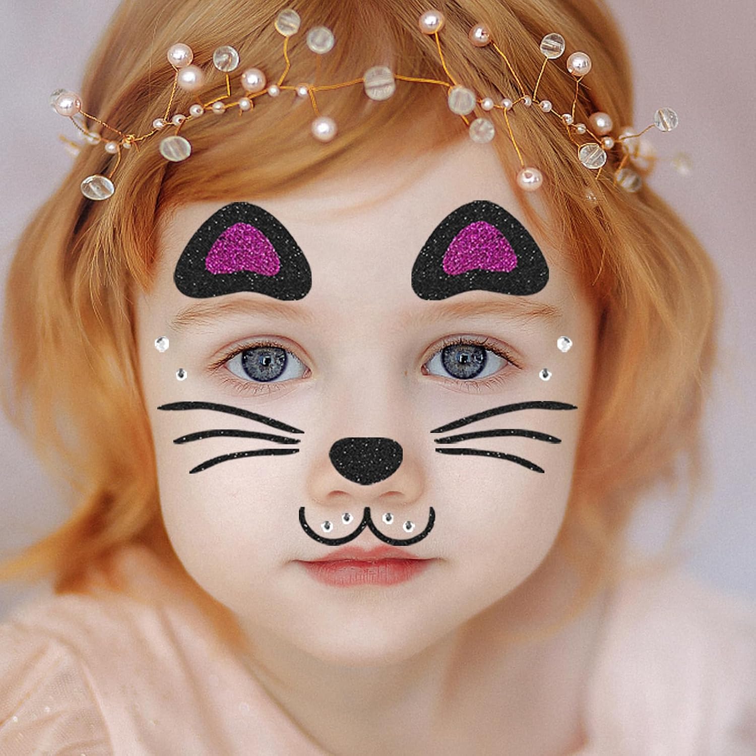 Hikkcos 5Pcs Black Cat Costume for Kids Girls Kitty Cat Noir Costumes Ears and Tail Halloween Party Animals Cosplay - Image 2