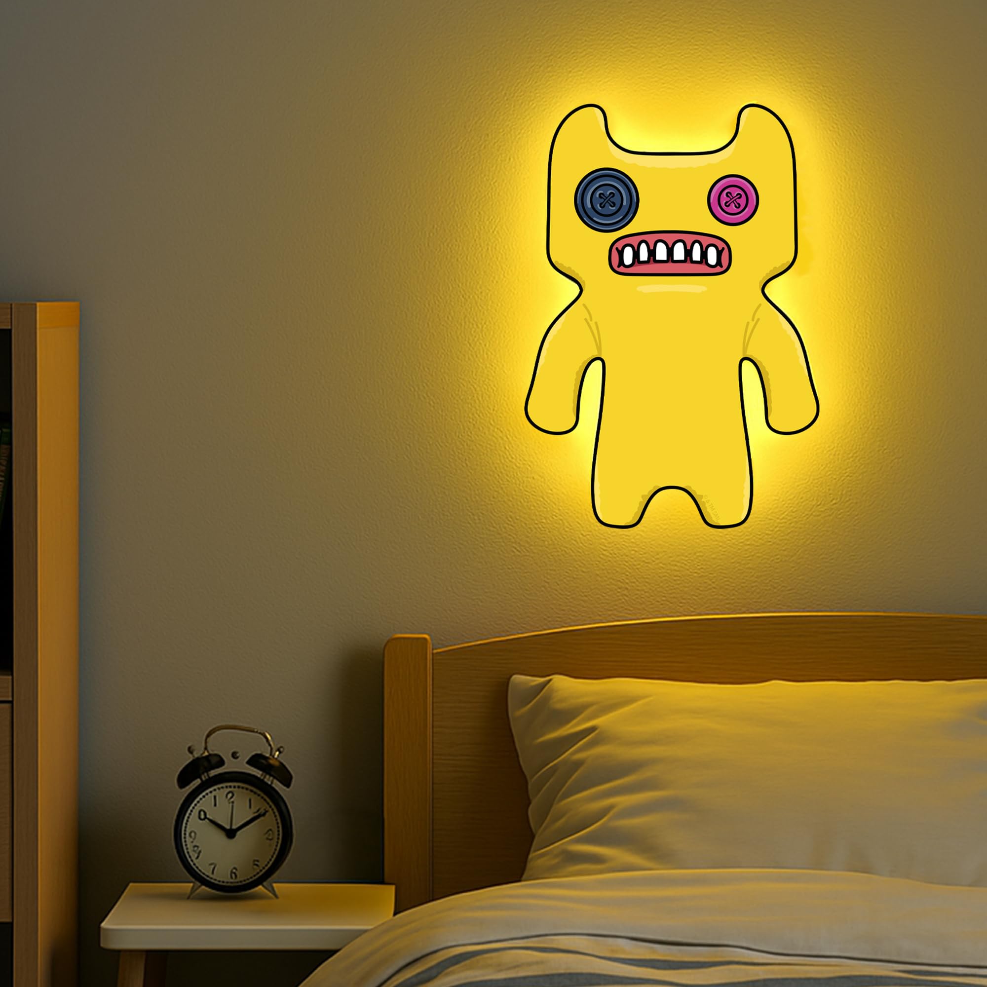 Themed Fuggler Yellow Indecisive Monster LED Backlit Wallpop