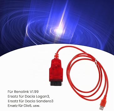 EBTOOLS Car Programmer Diagnostic Cable OBD2 ECU Programmer Diagnostic Cable UCH Key Programming Tool for Renolink V1.99