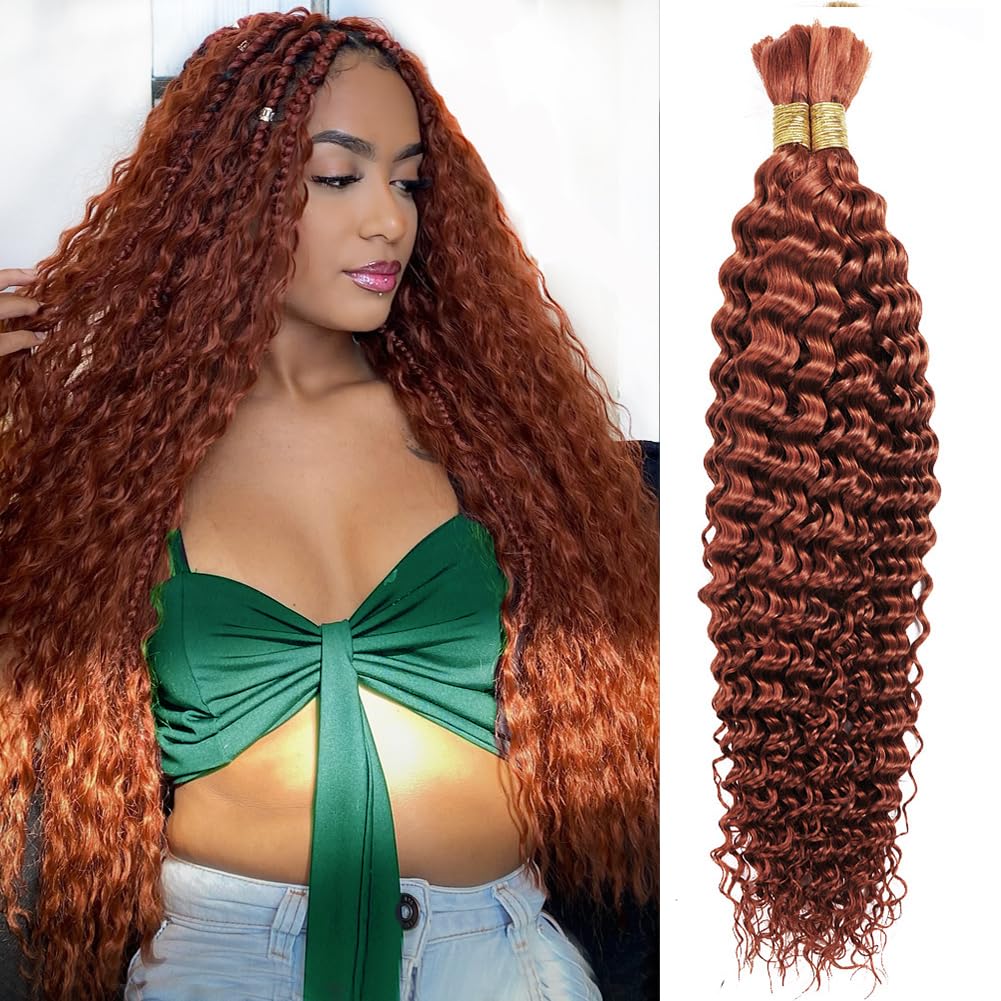 Amazon.com : 100g 24 Inch Deep Wave Bulk Human Braiding Hair  display picture 2