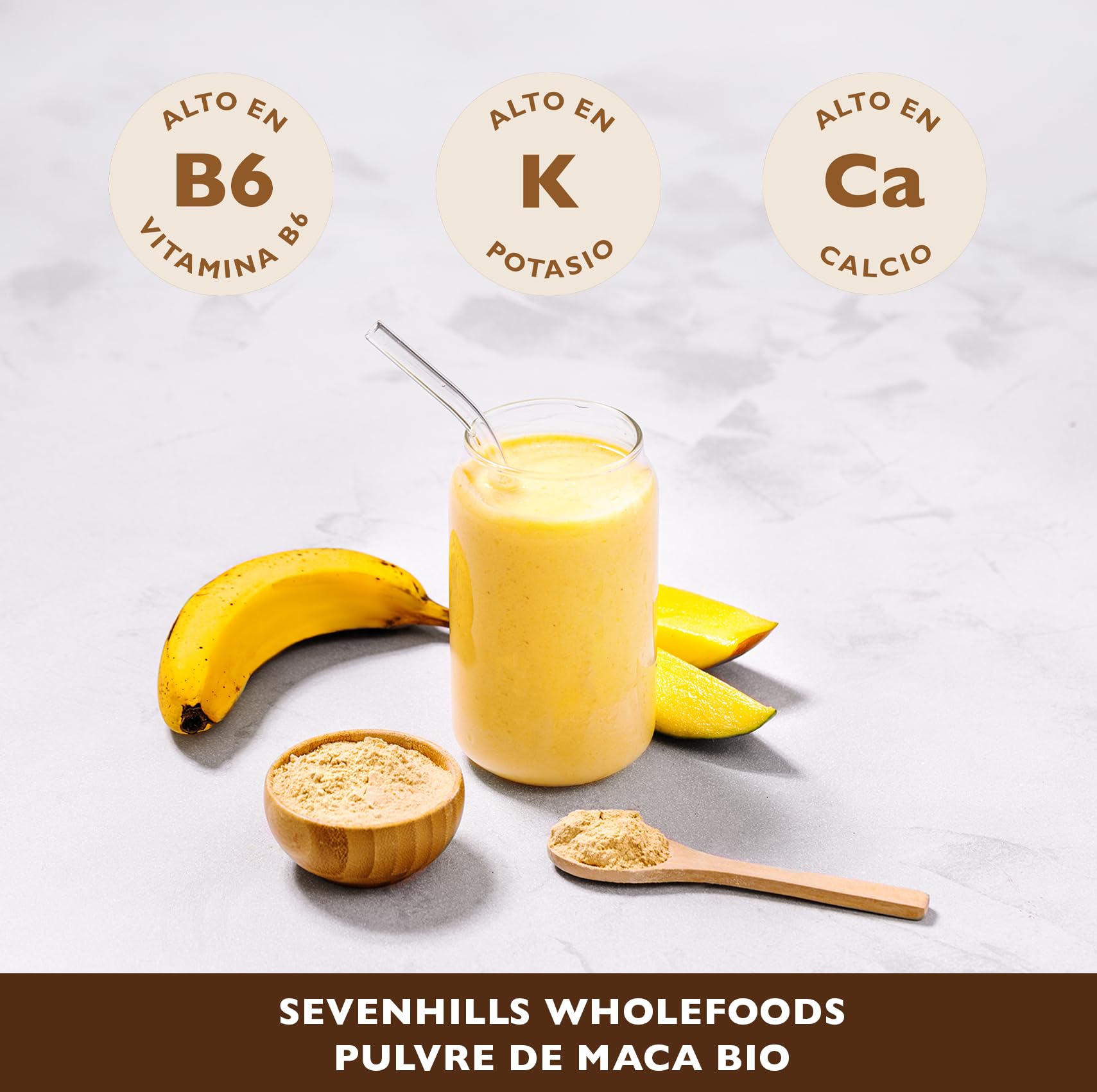 Sevenhills Wholefoods Polvo de maca orgánica 1kg de Perú, polvo de raíz de maca pura, vegano, sin gluten, sin OMG, kosher