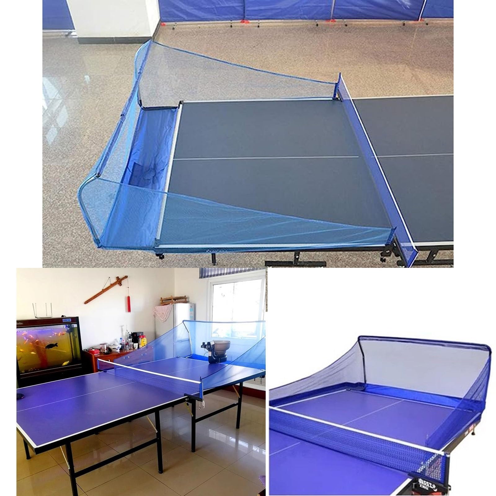 RENLXFI Ping Pong Table Training Net, Portable Table Tennis Ball Catch Net for Multi-Ball Drills or Robot Serve Launcher Practice, Outdoor Training Tool
