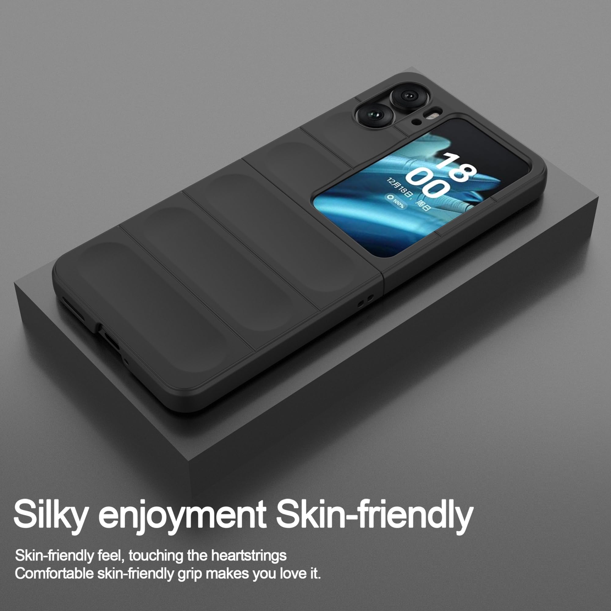 Custodia Per OPPO Find N2 Flip | Cover Antiurto In PC E Silicone - Nero - Foto 2