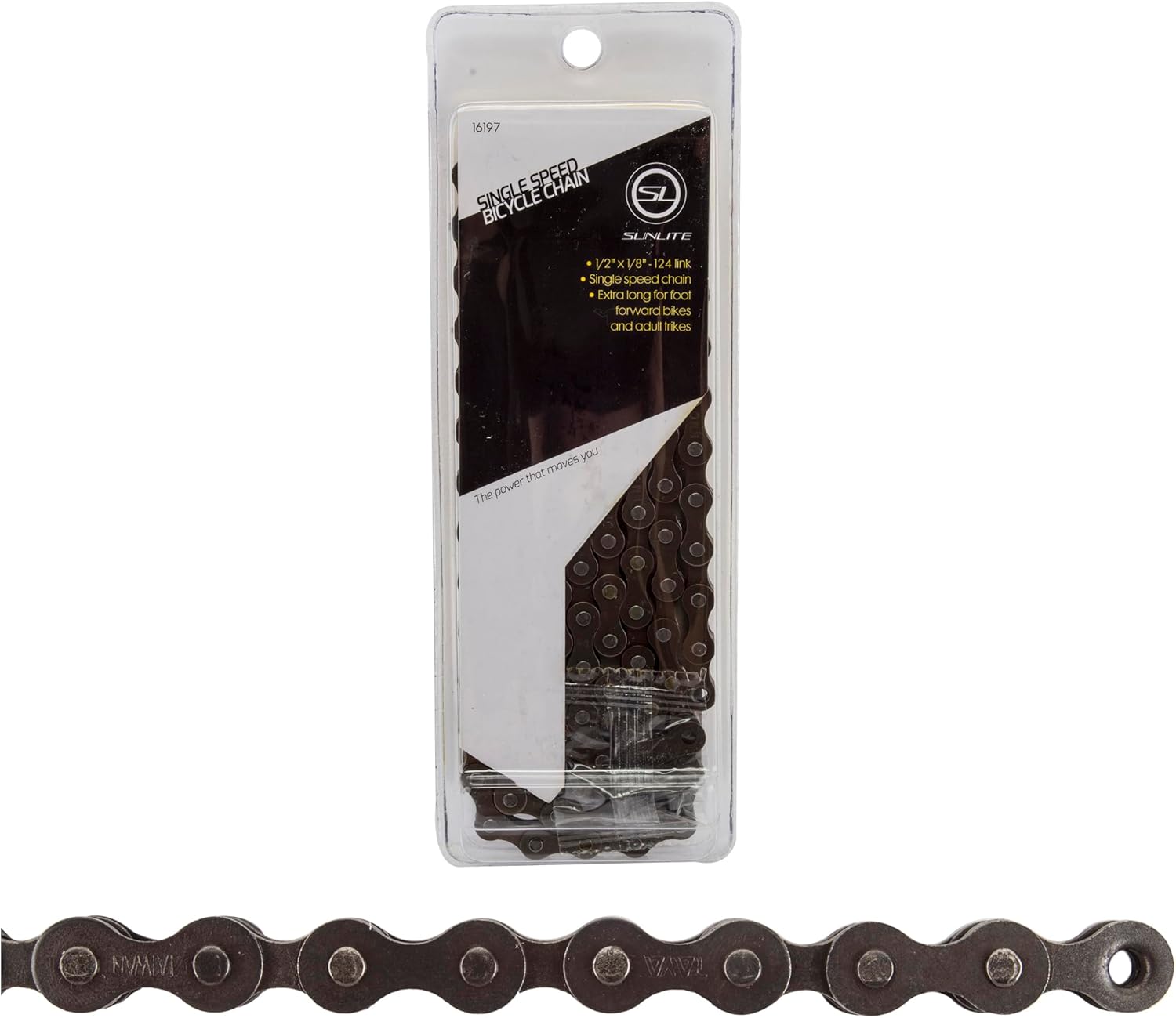 Sunlite SCN-SS Chain, 1/2 x 1/8, 124 Links, Black