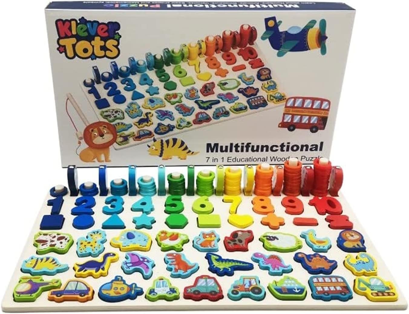 Klevertots Kids' Multifunctional Wooden Stacking Toy